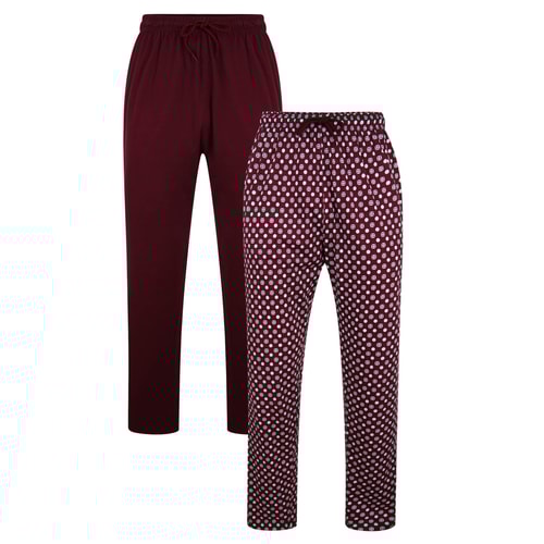 KAM Twin Pack Lounge Pants Burgundy